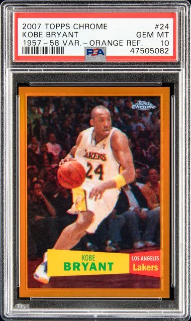 2007 Topps Chrome Orange Refractor '57-58 Variation Kobe Bryant #24 #no-number card image