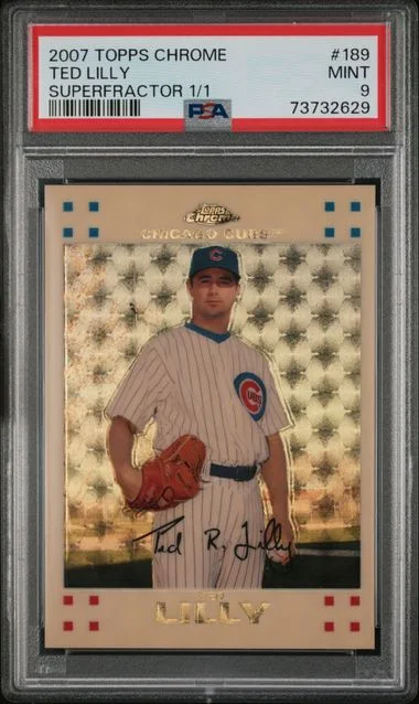2007 Topps Chrome Ted Lilly SuperFractor #189 card image
