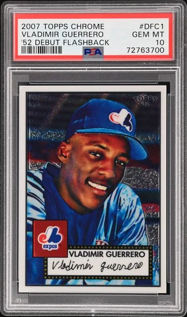 2007 Topps Chrome Vladimir Guerrero 52 Debut Flashback #DFC1 card image