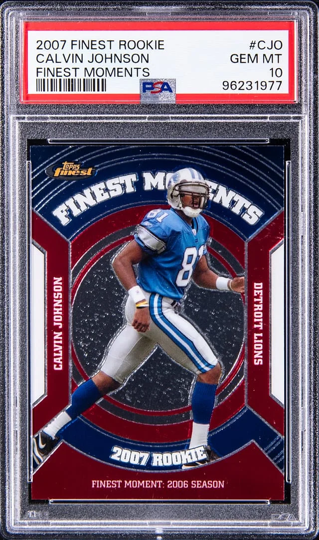 2007 Topps Finest Calvin Johnson Finest Moments #RFM-CJO card image