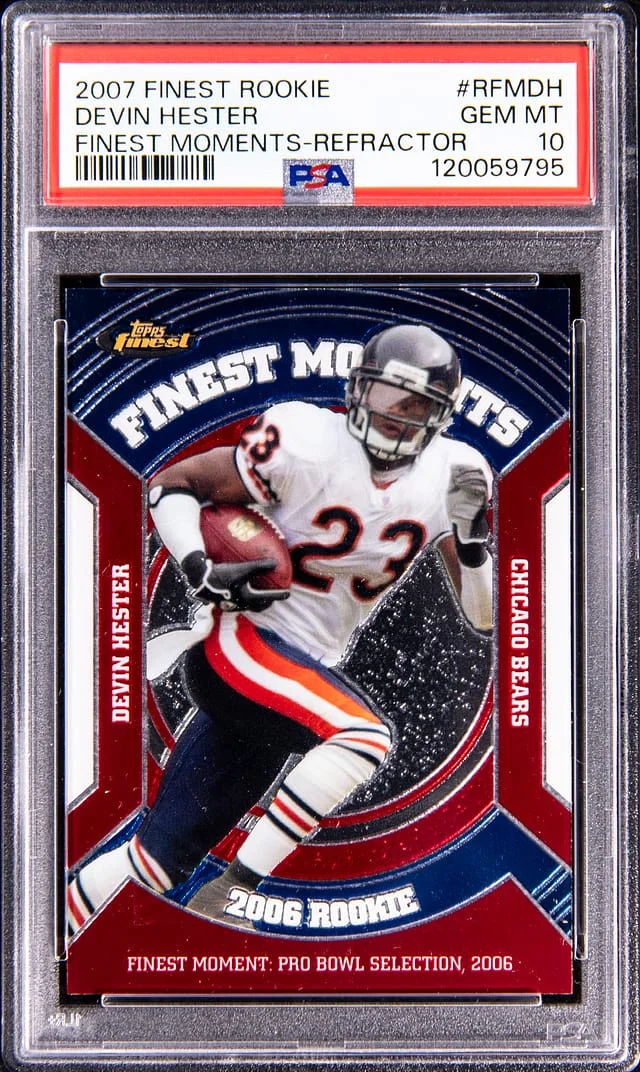 2007 Topps Finest Devin Hester Finest Moments Refractor #RFM-DH card image