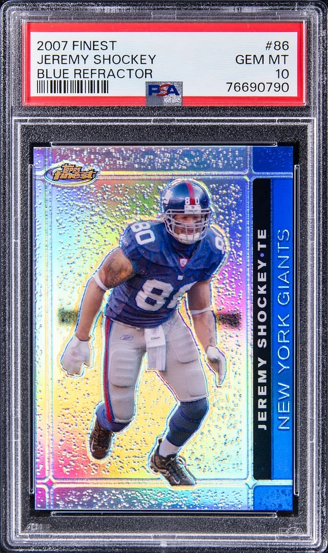 2007 Topps Finest Jeremy Shockey Blue Refractor #86 card image