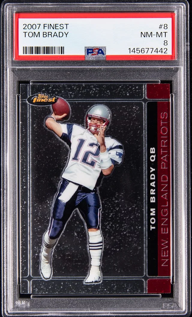 2007 Topps Finest Tom Brady Cyan Printing Plate #8 card image