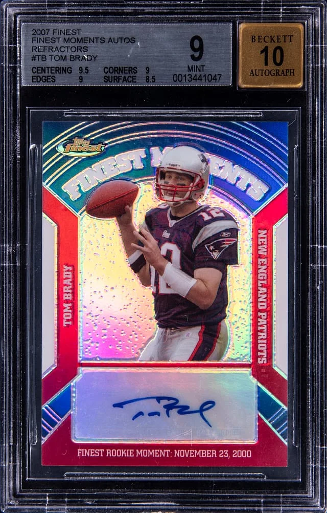 2007 Topps Finest Tom Brady Finest Moments Autographs Refractor #FMA-TB card image