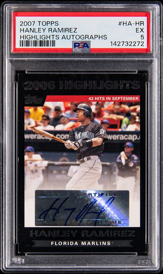 2007 Topps Hanley Ramirez Highlights Autographs #HA-HR card image