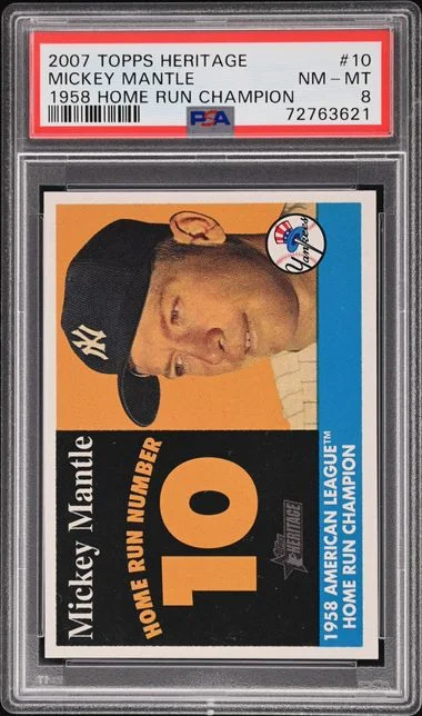 2007 Topps Heritage Mickey Mantle 1958 Home Run Champion #10 card image