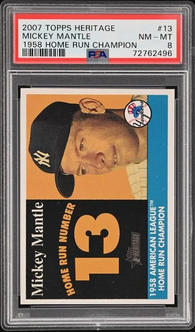 2007 Topps Heritage Mickey Mantle 1958 Home Run Champion #13 card image
