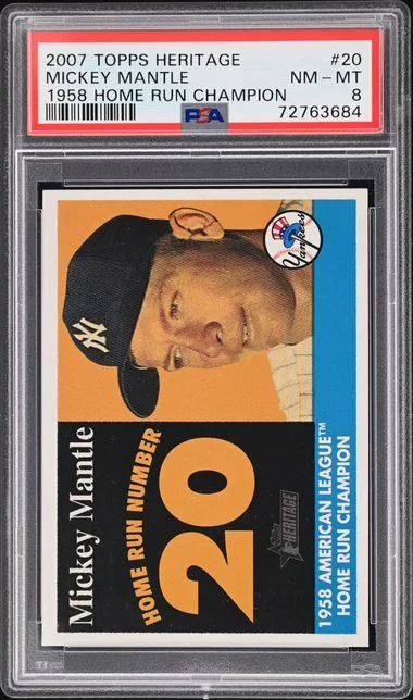 2007 Topps Heritage Mickey Mantle 1958 Home Run Champion #20 card image