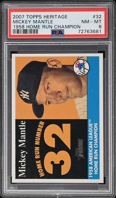 2007 Topps Heritage Mickey Mantle 1958 Home Run Champion #32 card image