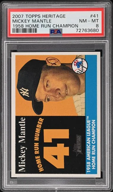 2007 Topps Heritage Mickey Mantle 1958 Home Run Champion #41 card image