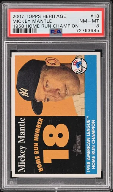 2007 Topps Heritage Mickey Mantle 1958 Home Run Champion #MHRC18 card image