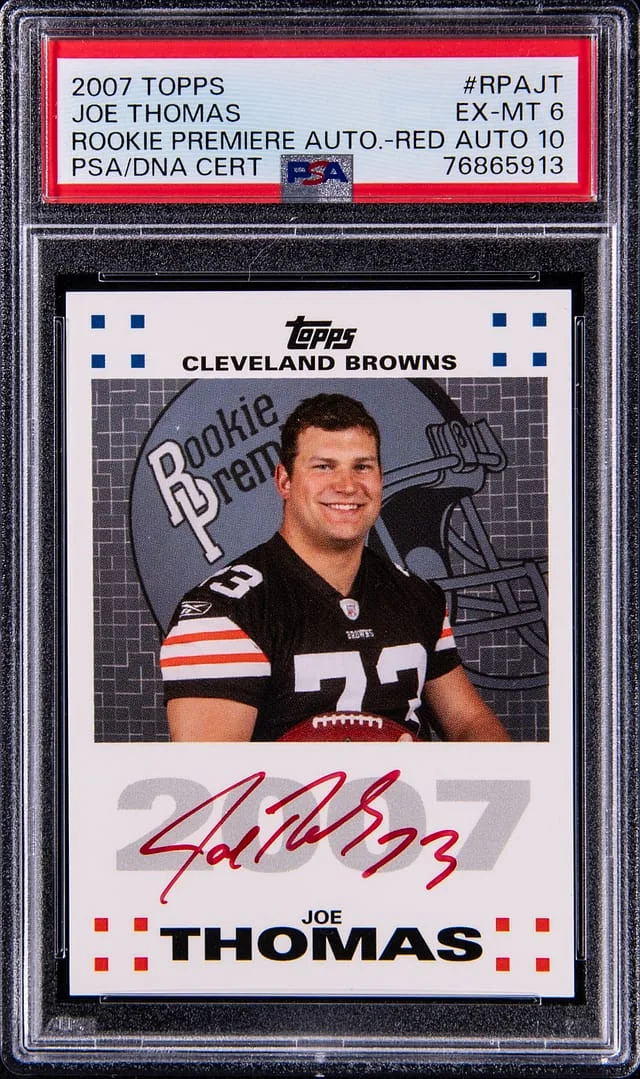 2007 Topps Joe Thomas Premiere Autograph Red #RPAJT card image