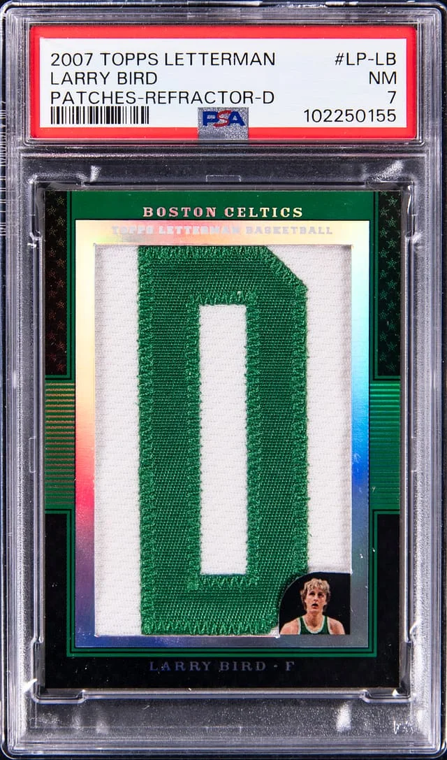 2007 Topps Larry Bird Letterman Patches-Refractor #LP-LB card image