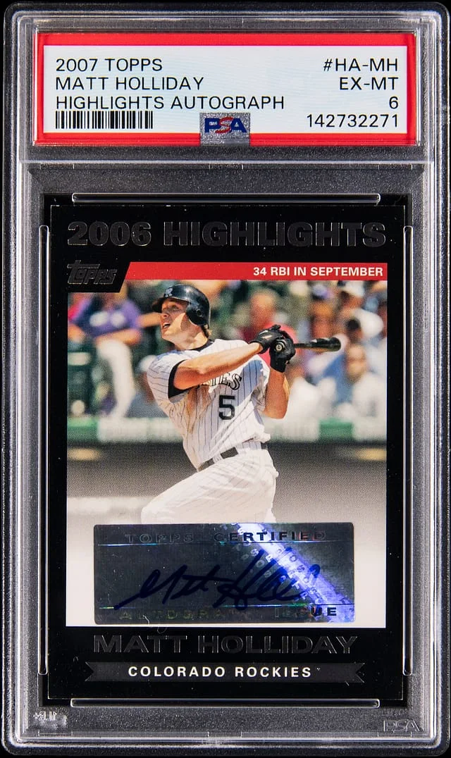 2007 Topps Matt Holliday Highlights Autograph #HA-MH card image