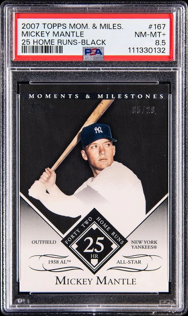 2007 Topps Mickey Mantle Moments & Milestones 25 Home Runs Black #167 card image