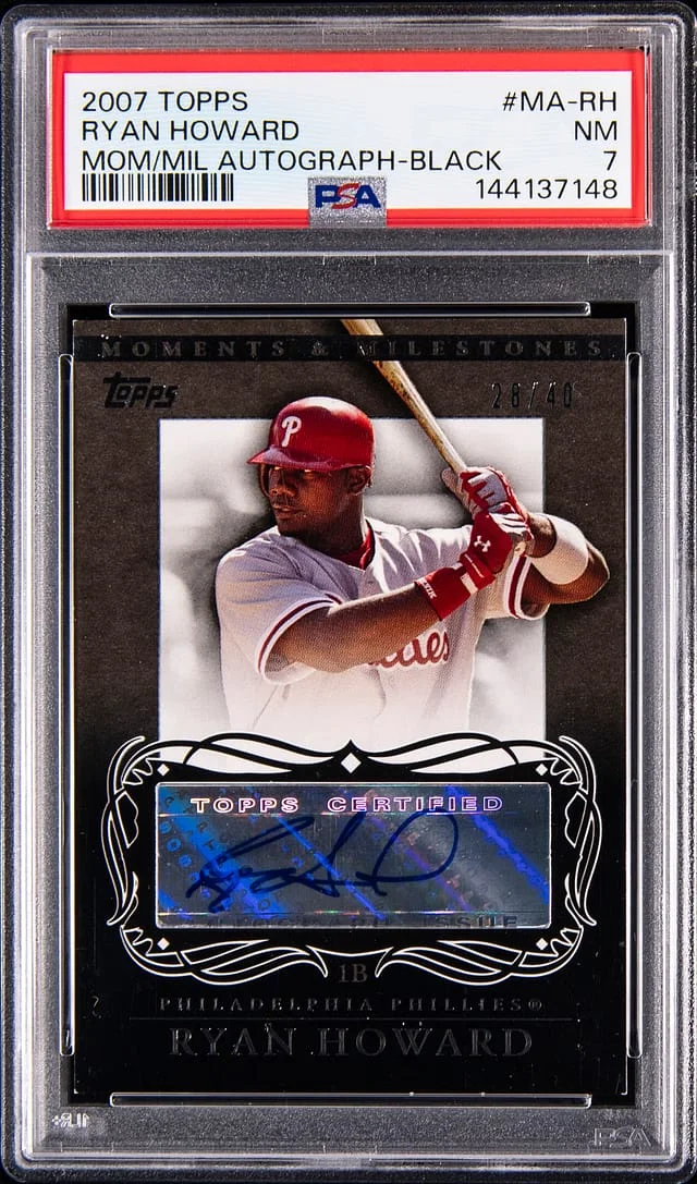 2007 Topps Ryan Howard Moments & Milestones Autographs Black #MA-RH card image