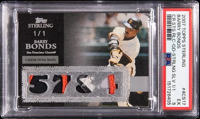2007 Topps Sterling Barry Bonds Career Stats Relic Quad Sterling Silver #4CS-17 card image