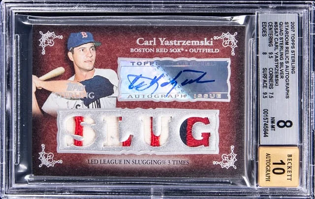 2007 Topps Sterling Carl Yastrzemski Stardom Relics Autographs Quad Sterling Silver #4SSA-7 card image