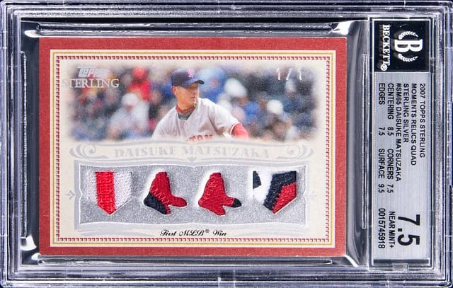 2007 Topps Sterling Daisuke Matsuzaka Moments Relics Quad Sterling Silver #4SM-65 card image