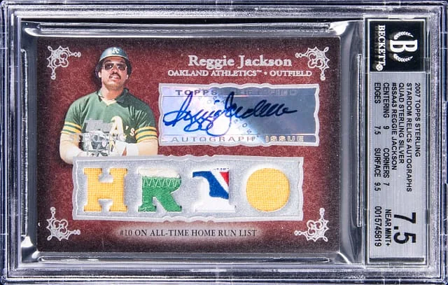 2007 Topps Sterling Reggie Jackson Stardom Relics Autographs Quad Sterling Silver #4SSA-43 card image