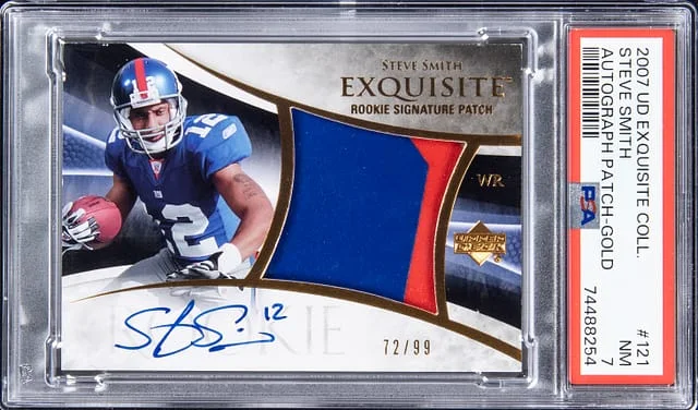 2007 UD Exquisite Collection Autograph Patch - Gold Steve Smith #121 card image
