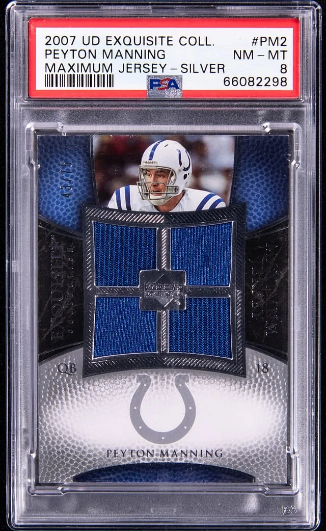 2007 Ud Exquisite Collection Maximum Jersey Silver Peyton Manning #PM2 card image
