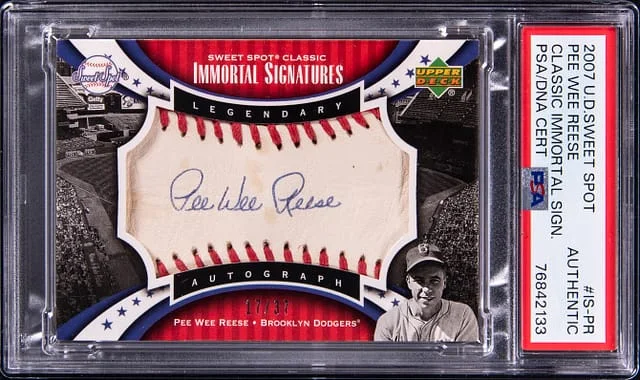 2007 UD Sweet Spot Classic Immortal Signatures Pee Wee Reese #IS-PR card image