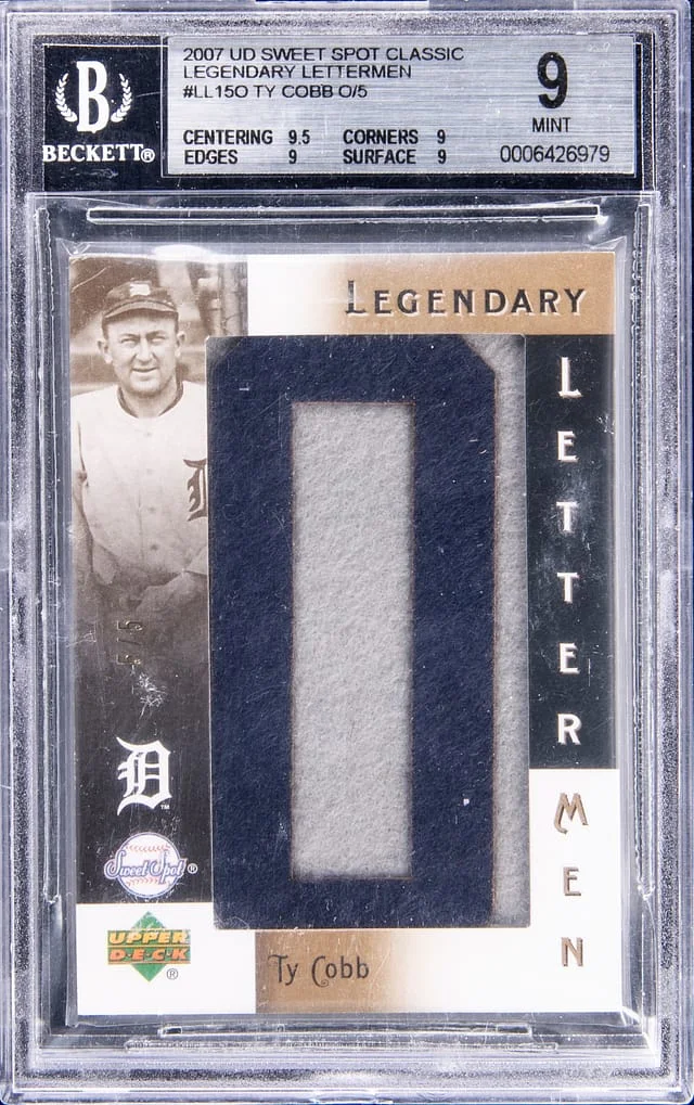 2007 UD Sweet Spot Classic Legendary Lettermen Ty Cobb #LL-15 card image