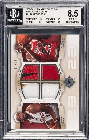 2007 Ultimate Collection LeBron James/Michael Jordan Game-Used Ultimate Matchups Patches #UM-JJ card image