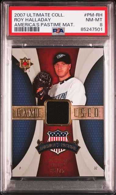2007 Ultimate Collection Roy Halladay Game-Used America's Pastime Material #PM-RH card image