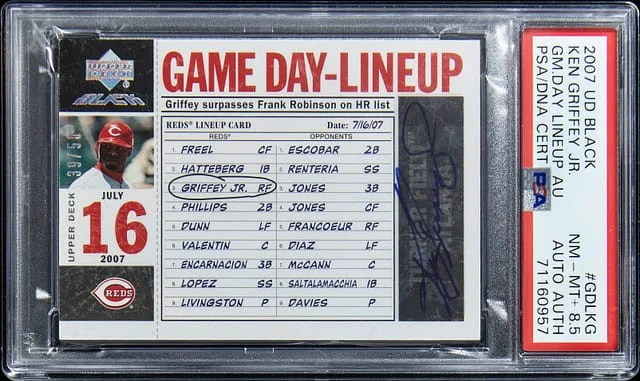 2007 Upper Deck Black Ken Griffey Jr. Game Day Lineup Autographs #GDL-KG card image