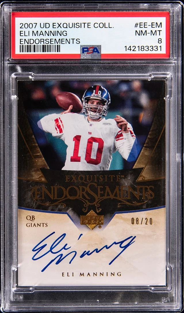 2007 Upper Deck Exquisite Collection Eli Manning Endorsements #EE-EM card image