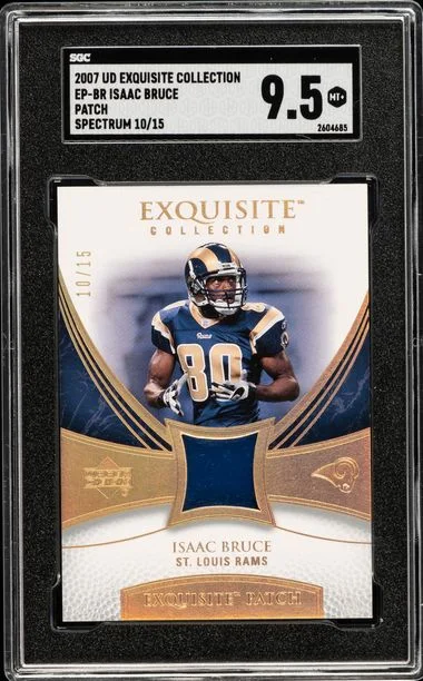 2007 Upper Deck Exquisite Collection Issac Bruce Game-Used Exquisite Patch Gold #EP-BR card image