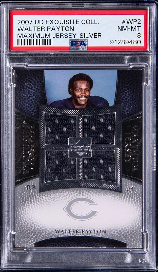 2007 Upper Deck Exquisite Collection Walter Payton Maximum Jersey Silver #WP2 card image