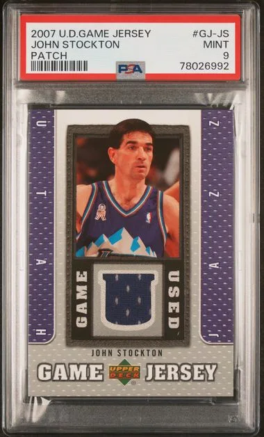 2007 Upper Deck Game Jersey John Stockton Patch #GJ-JS card image