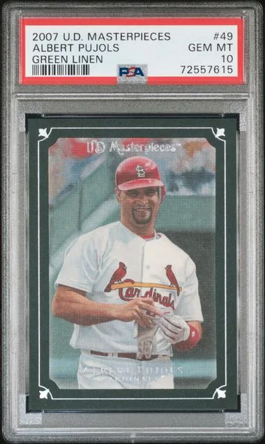 2007 Upper Deck Masterpieces Albert Pujols Green Linen #49 card image