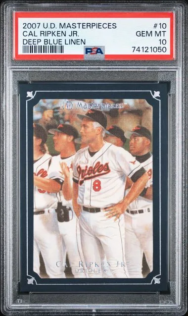 2007 Upper Deck Masterpieces Cal Ripken Jr. Deep Blue Linen #10 card image