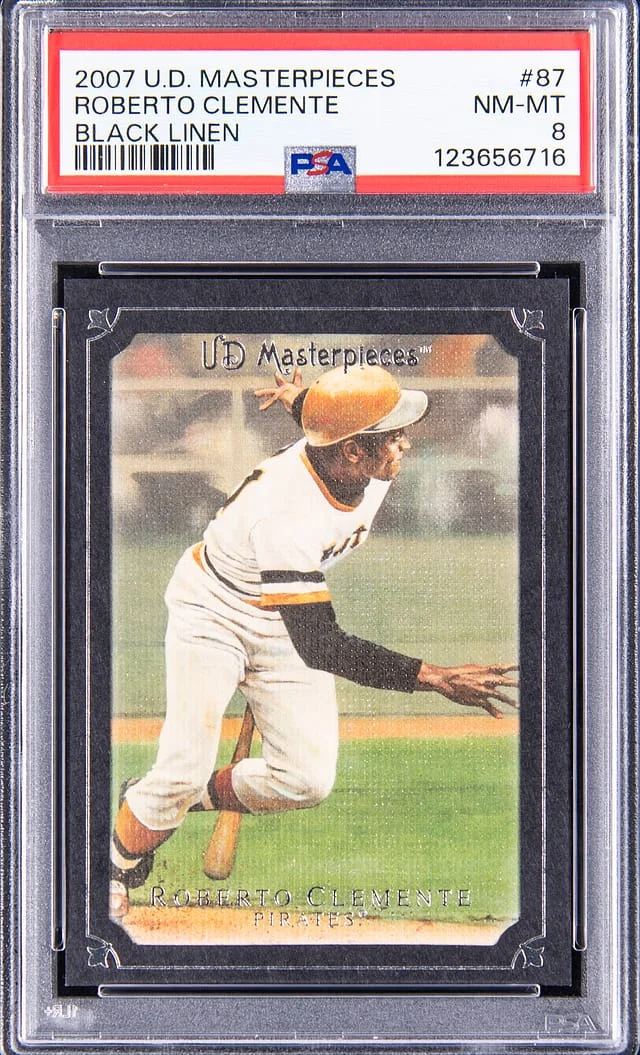 2007 Upper Deck Masterpieces Roberto Clemente Black Linen #87 card image