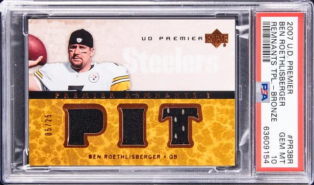 2007 Upper Deck Premier Ben Roethlisberger Remnants Triple Bronze #PR3-BR card image