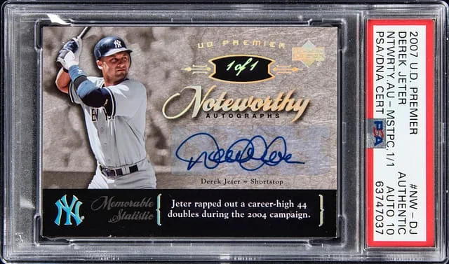 2007 Upper Deck Premier Derek Jeter Noteworthy Autographs Masterpiece #NW-DJ card image