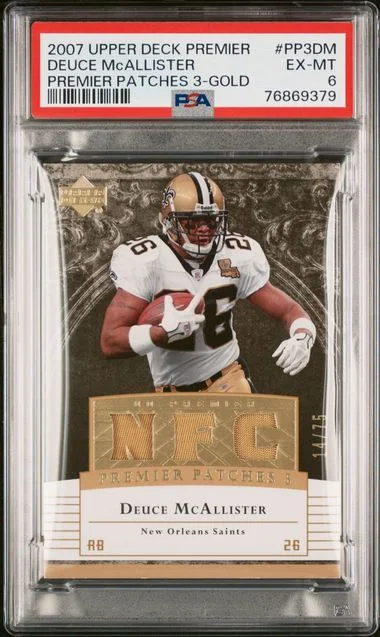 2007 Upper Deck Premier Deuce McAllister Game-Used Premier Patches 3 Gold #PP3-DM card image