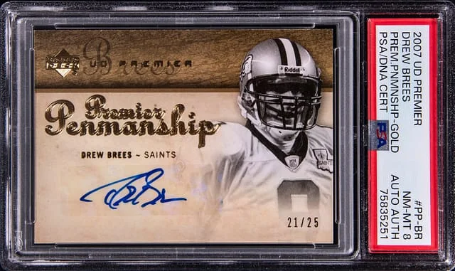 2007 Upper Deck Premier Drew Brees Penmanship Gold #PP-BR card image