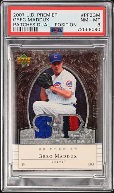 2007 Upper Deck Premier Greg Maddux Patches Dual Position #PP2GM card image