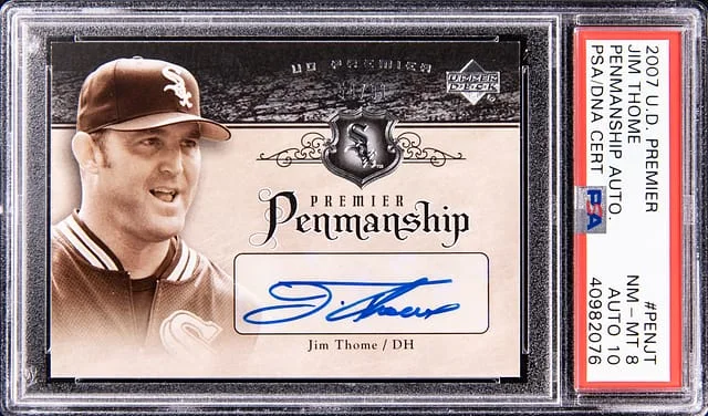 2007 Upper Deck Premier Jim Thome Penmanship Autograph #PEN-JT card image