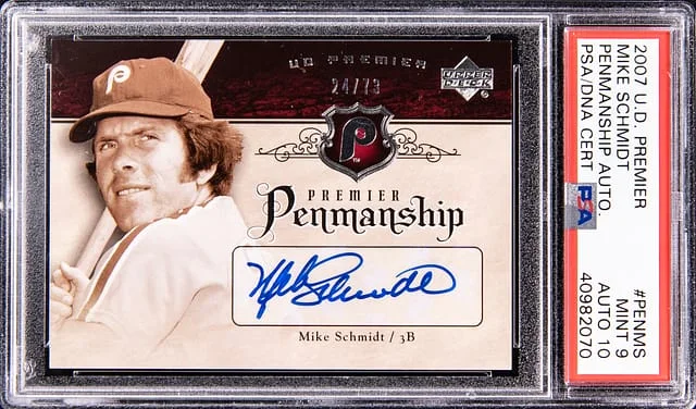 2007 Upper Deck Premier Mike Schmidt Penmanship Autograph #PEN-MS card image