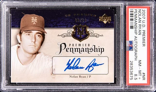 2007 Upper Deck Premier Nolan Ryan Penmanship Autograph #NR card image