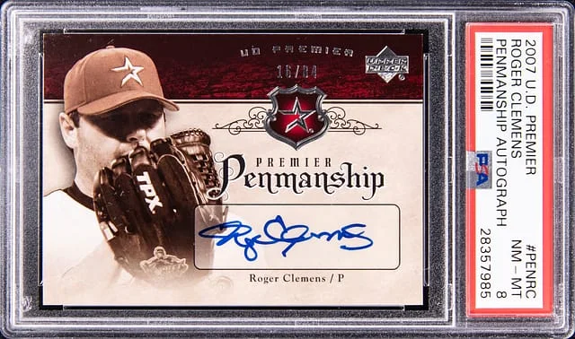 2007 Upper Deck Premier Roger Clemens Penmanship Autograph #PEN- card image