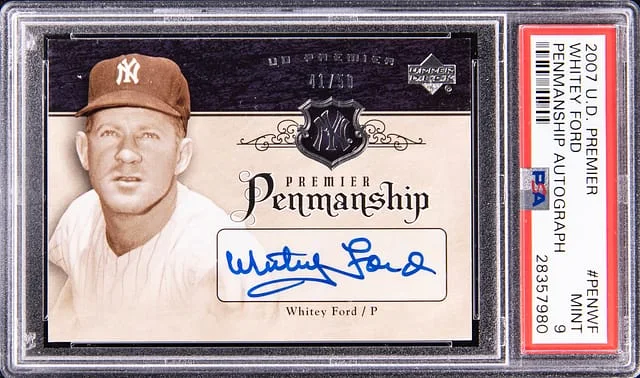 2007 Upper Deck Premier Whitey Ford Penmanship Autograph #PEN-WF card image