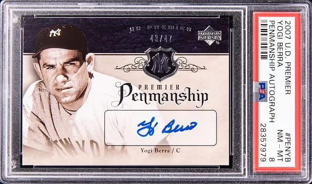 2007 Upper Deck Premier Yogi Berra Penmanship Autograph #PEN-YB card image