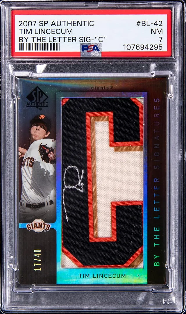 2007 Upper Deck SP Authentic Tim Lincecum By the Letter Signatures O #BL-42 card image